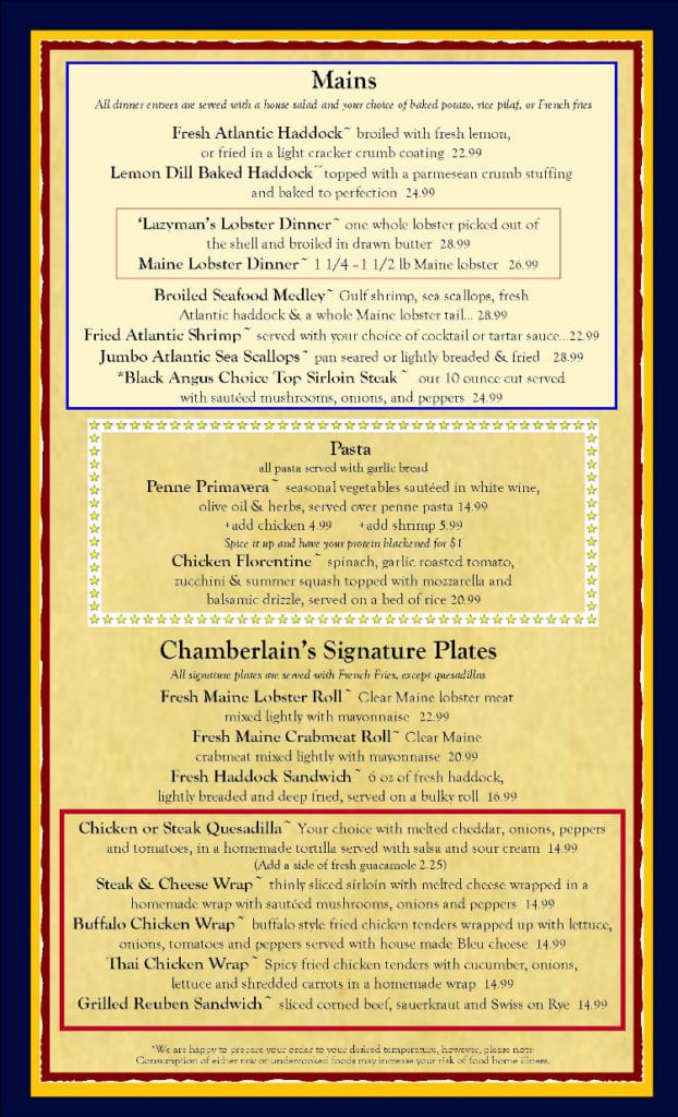 Tavern Menu covid2020 Mains Copy Bath, Brunswick, Topsham, Harpswell