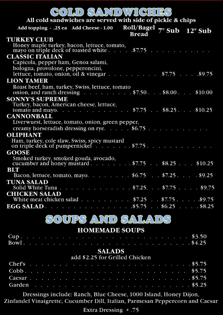 big top deli brunswick maine restaurant menu pg4 Bath, Brunswick